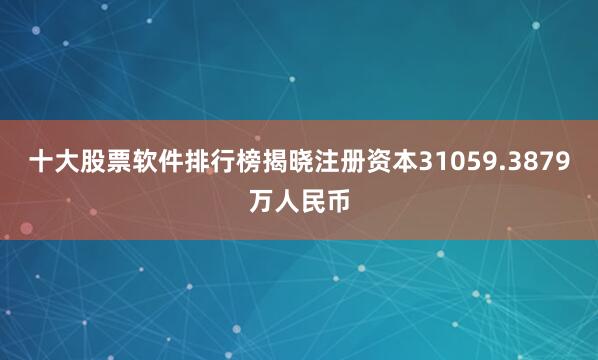 十大股票软件排行榜揭晓注册资本31059.3879万人民币