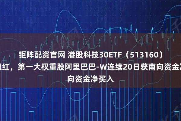 钜阵配资官网 港股科技30ETF（513160）盘初飘红，第一大权重股阿里巴巴-W连续20日获南向资金净买入