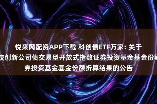 悦来网配资APP下载 科创债ETF万家: 关于万家深证AAA科技创新公司债交易型开放式指数证券投资基金基金份额折算结果的公告