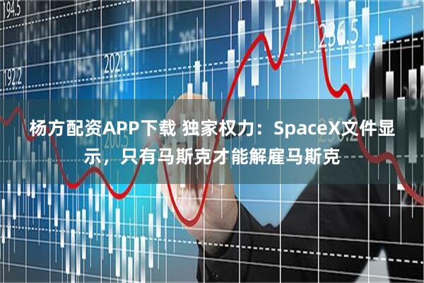 杨方配资APP下载 独家权力：SpaceX文件显示，只有马斯克才能解雇马斯克